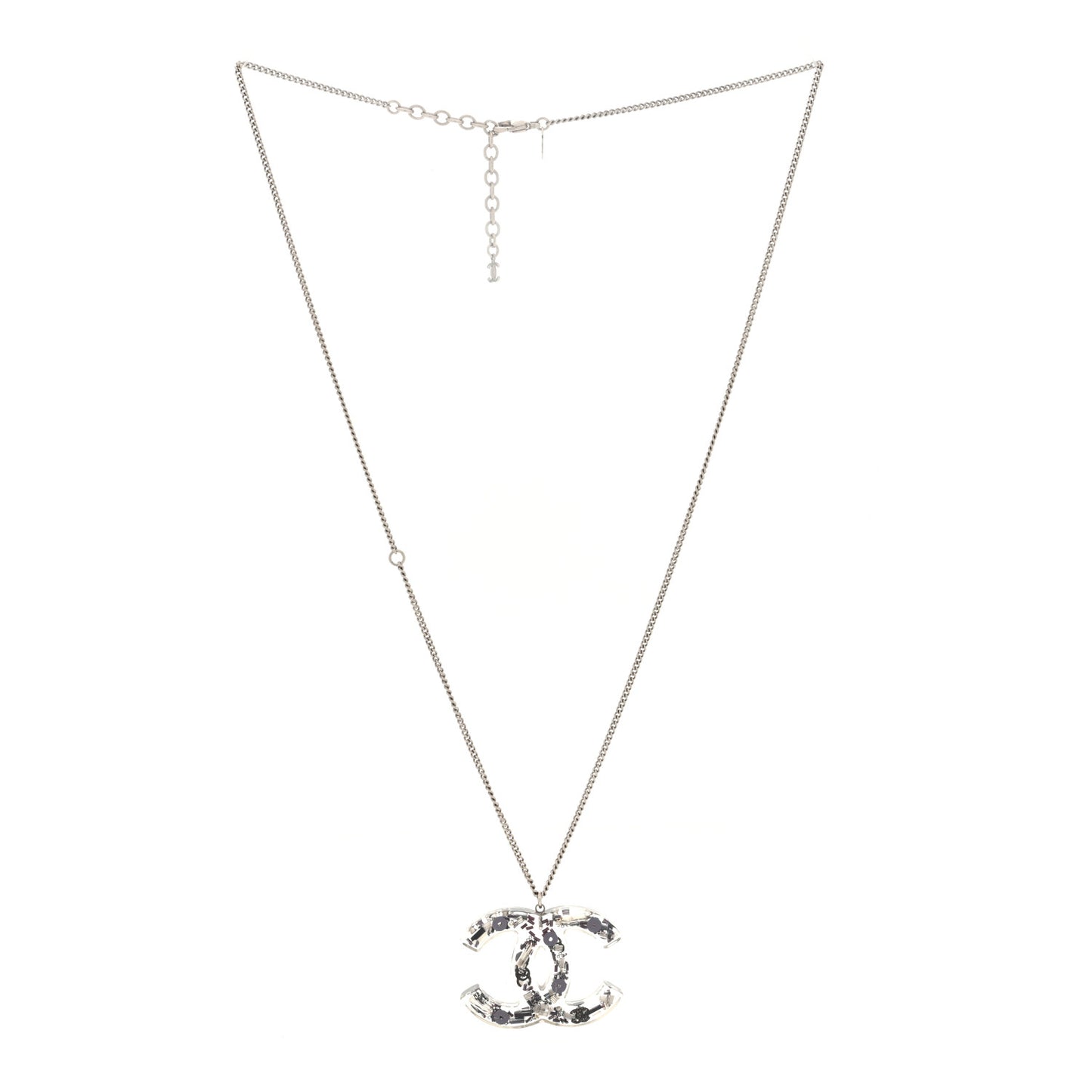 Resin CC Necklace Silver