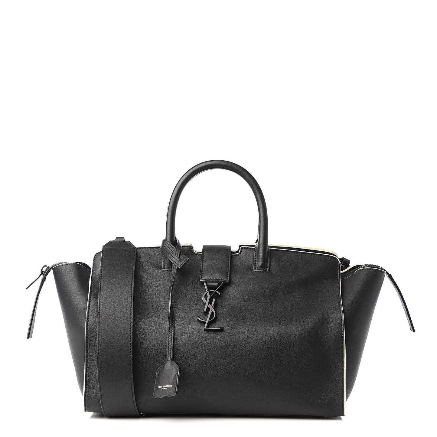 Calfskin Small Monogram Downtown Cabas Black White