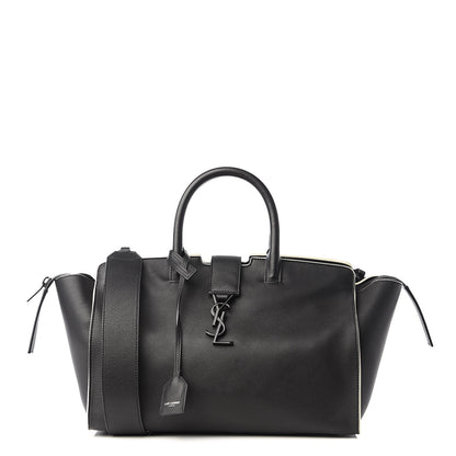 Saint Laurent Calfskin Small Monogram Downtown Cabas Black White 1 of 8