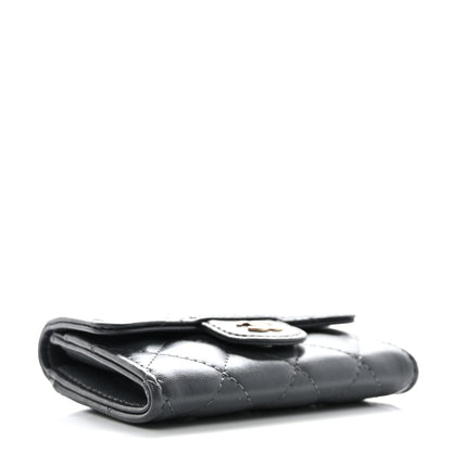 Chanel Lambskin Quilted Flap Card Holder Wallet Dark Grey 4 of 9