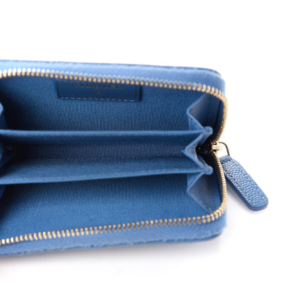Chanel Caviar Quilted Zip Coin Purse Blue 5 of 11