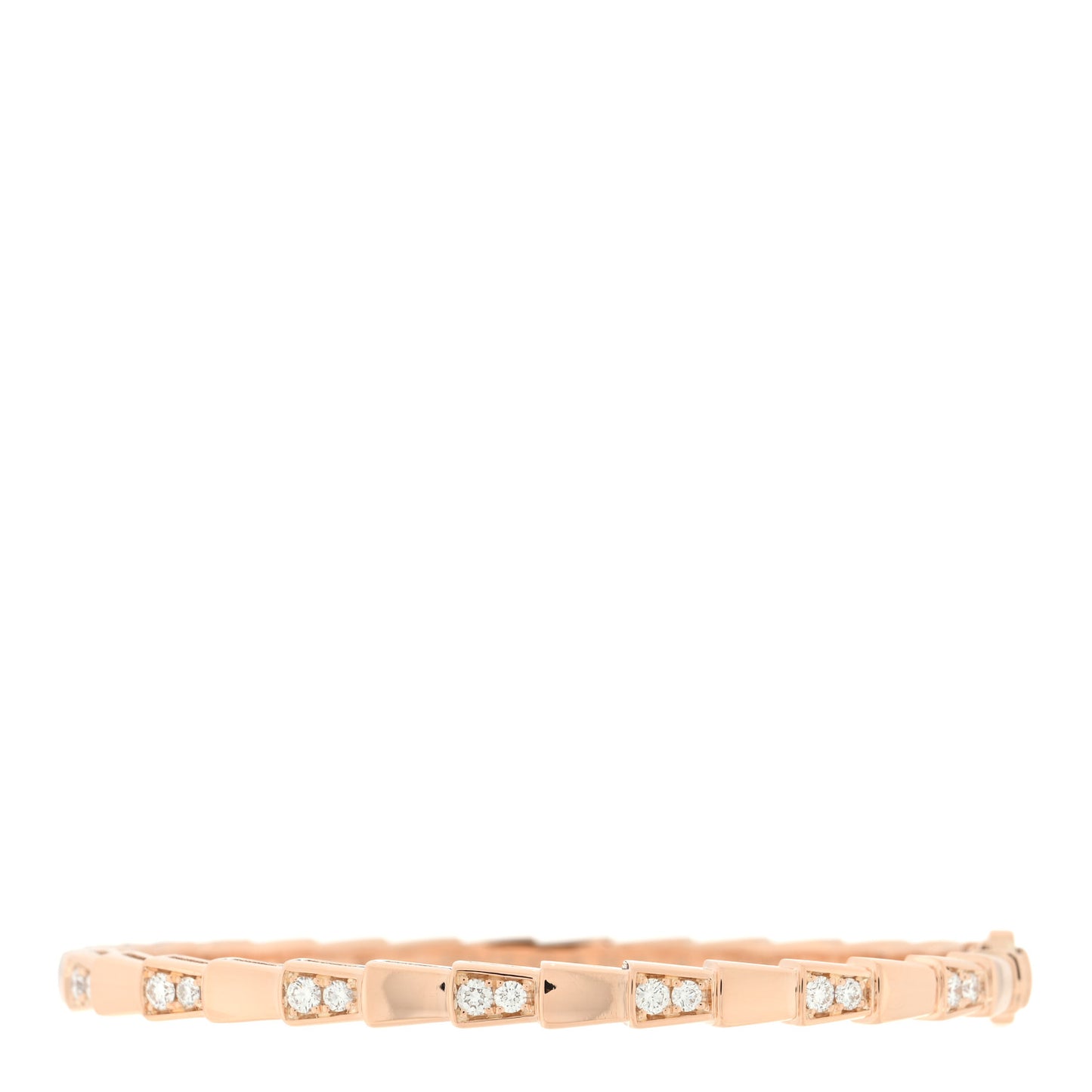 18K Rose Gold Diamond Serpenti Viper Bangle Bracelet S