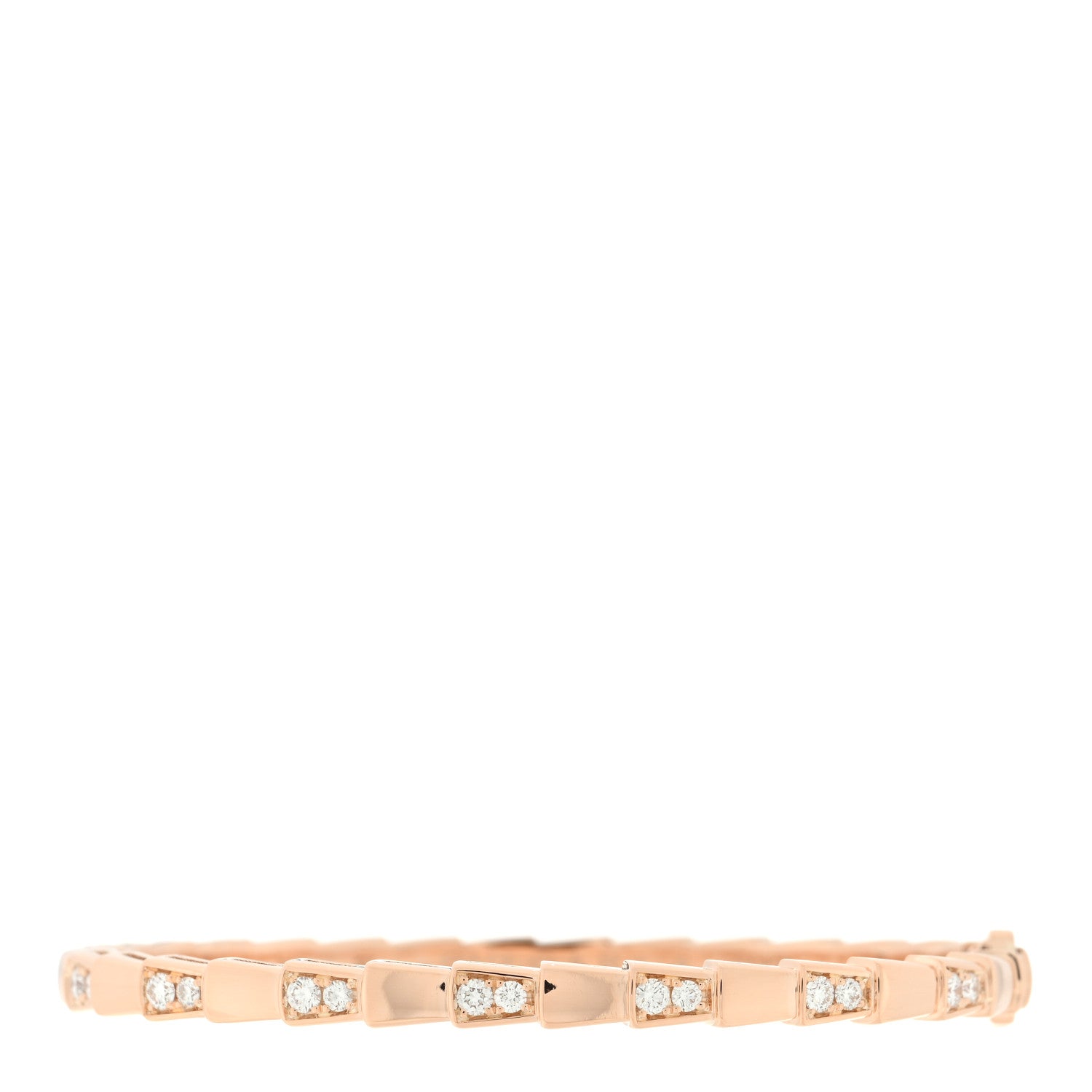 Bulgari 18K Rose Gold Diamond Serpenti Viper Bangle Bracelet S 1 of 3