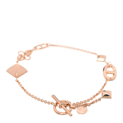 Hermes 18K Rose Gold Logos Link Toggle Bracelet 2 of 4