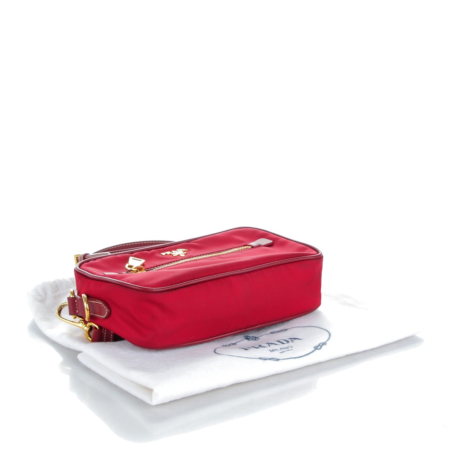 Tessuto Nylon Saffiano Crossbody Bag Cherry