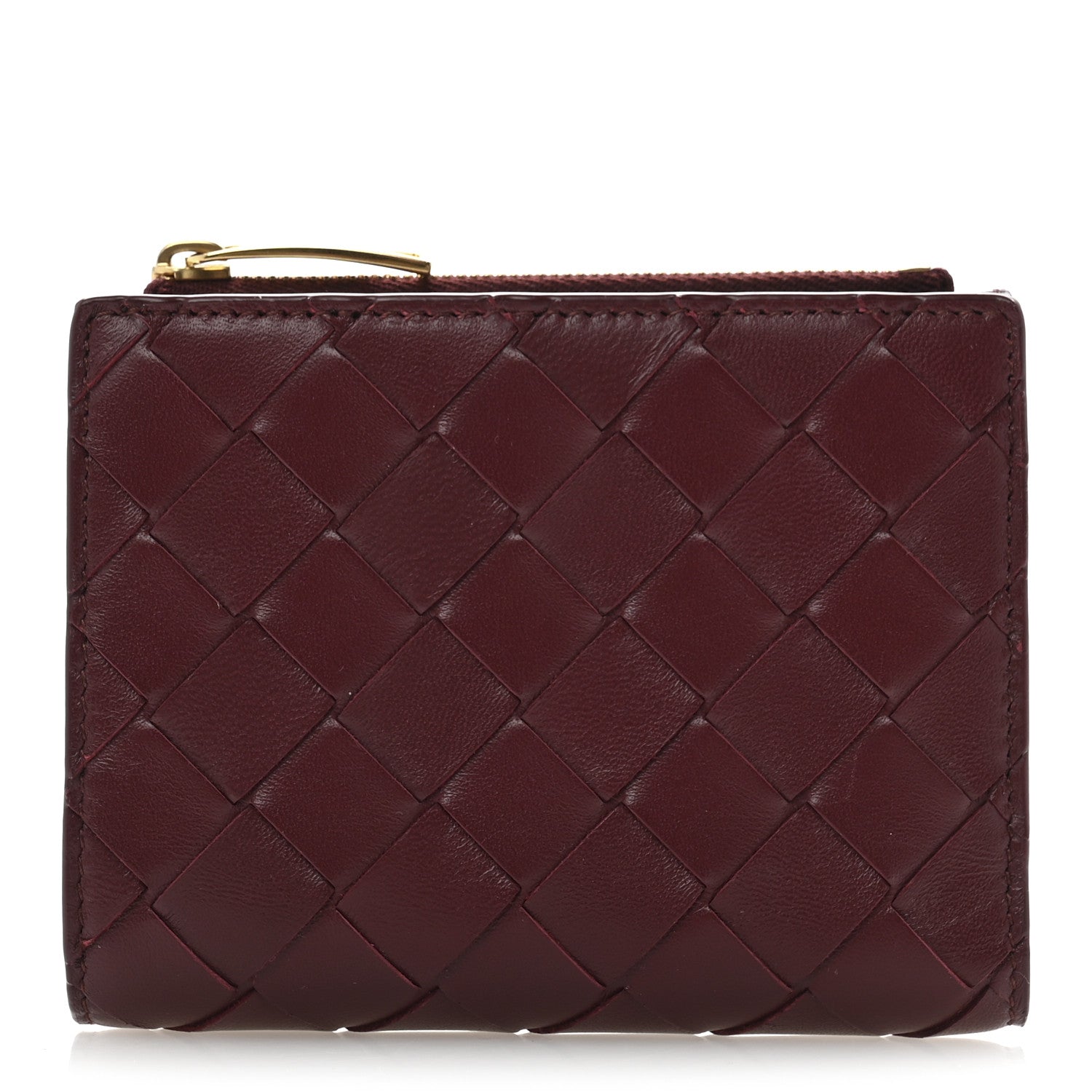 Bottega Veneta Nappa Intrecciato Small Bi-Fold Zip Wallet Barolo 1 of 10