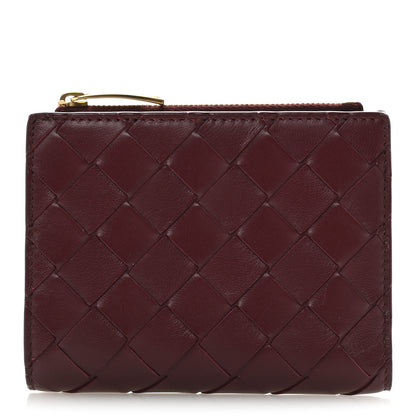 Bottega Veneta Nappa Intrecciato Small Bi-Fold Zip Wallet Barolo 1 of 10