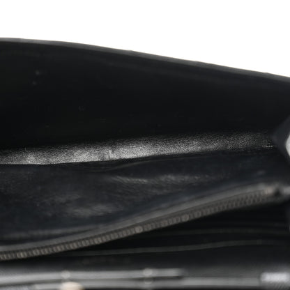 Saint Laurent Grain De Poudre Matelasse Chevron Monogram Monochrome Chain Wallet Black 5 of 13