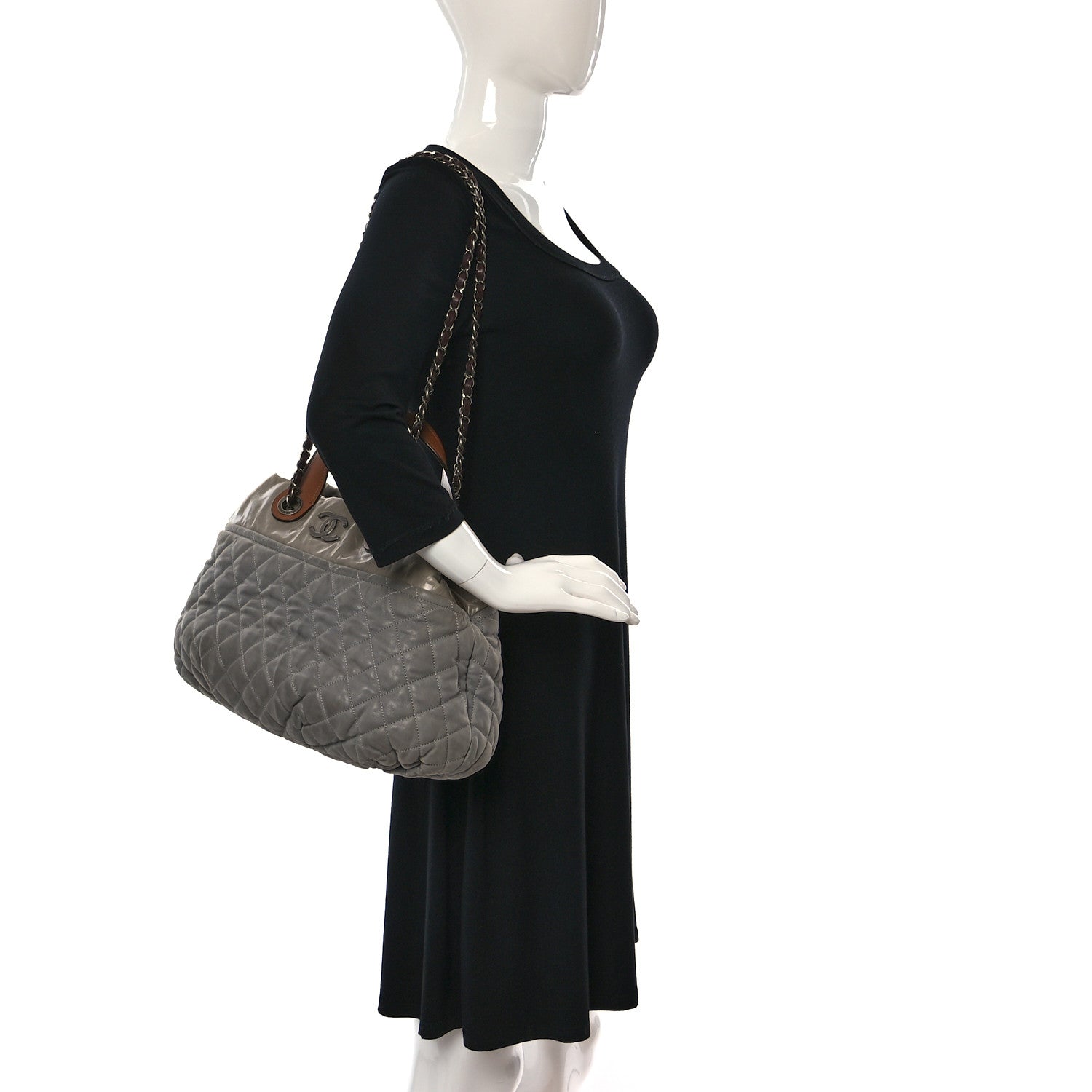 Chanel Iridescent Calfskin Quilted Small In The Mix Tote Grey 2 of 14