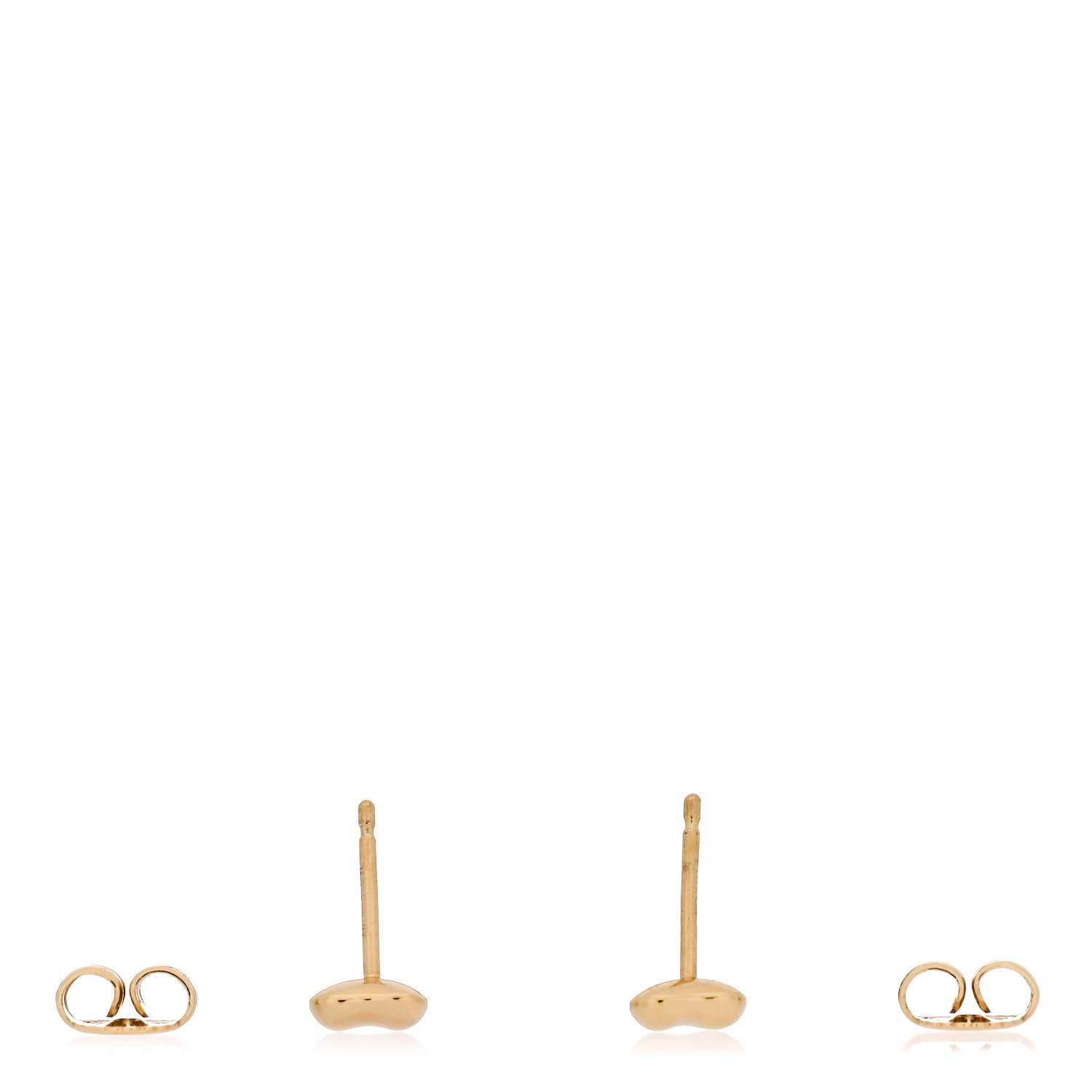 Tiffany 18K Yellow Gold 5mm Elsa Peretti Bean Earrings 3 of 5