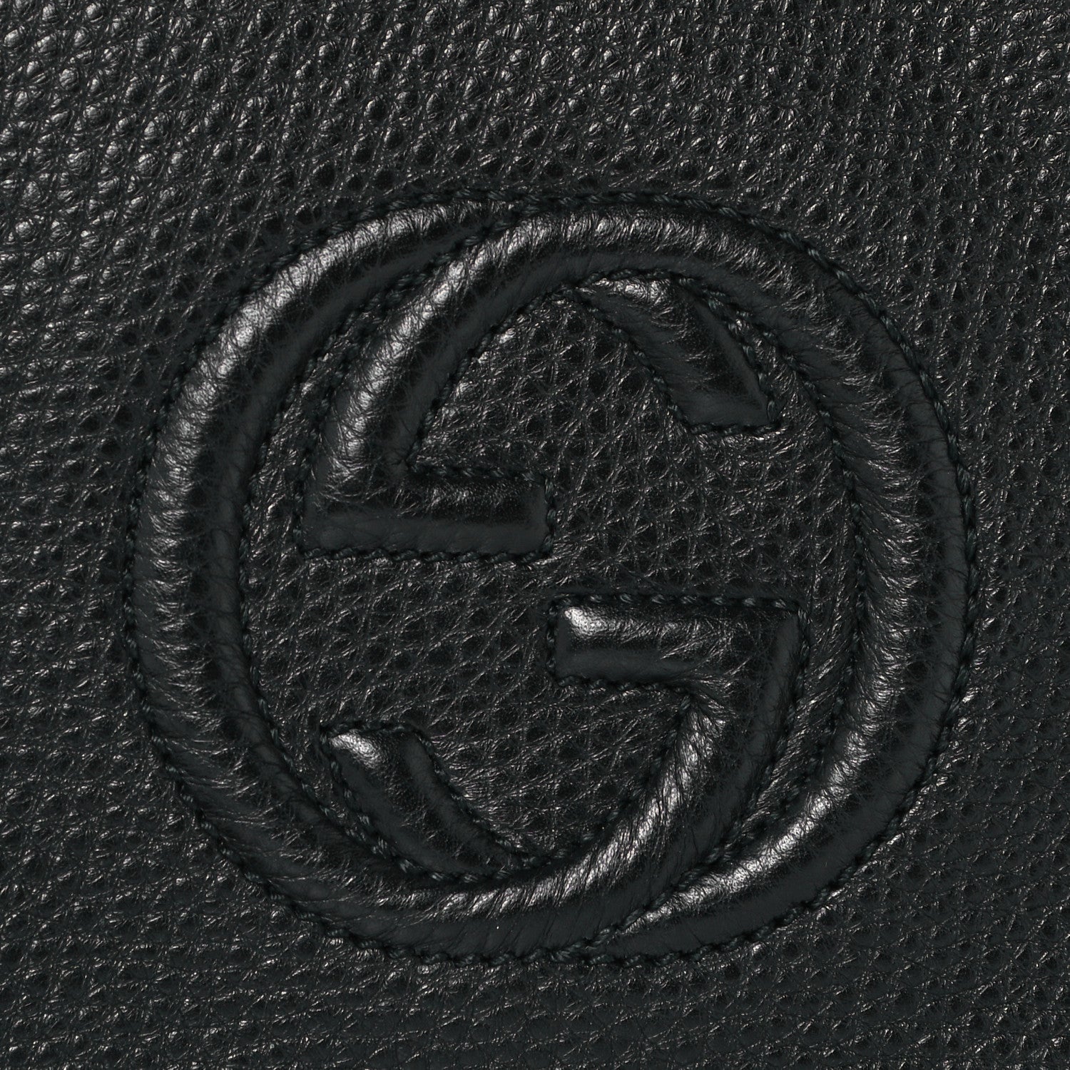 Gucci Pebbled Calfskin Medium Soho Clutch Black 9 of 12