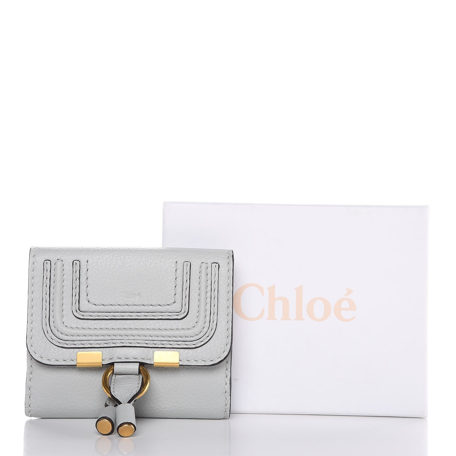 Chloe Grained Calfskin Marcie Square Wallet Atoll Blue 9 of 9