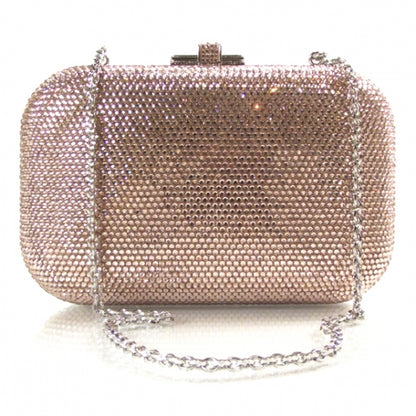 Judith Leiber Swarovski Crystal Minaudiere Clutch Pink 1 of 7