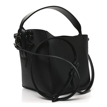 Christian Louboutin Calfskin Empire Spike Studded Mini Cabachic Bucket Bag Black 3 of 9