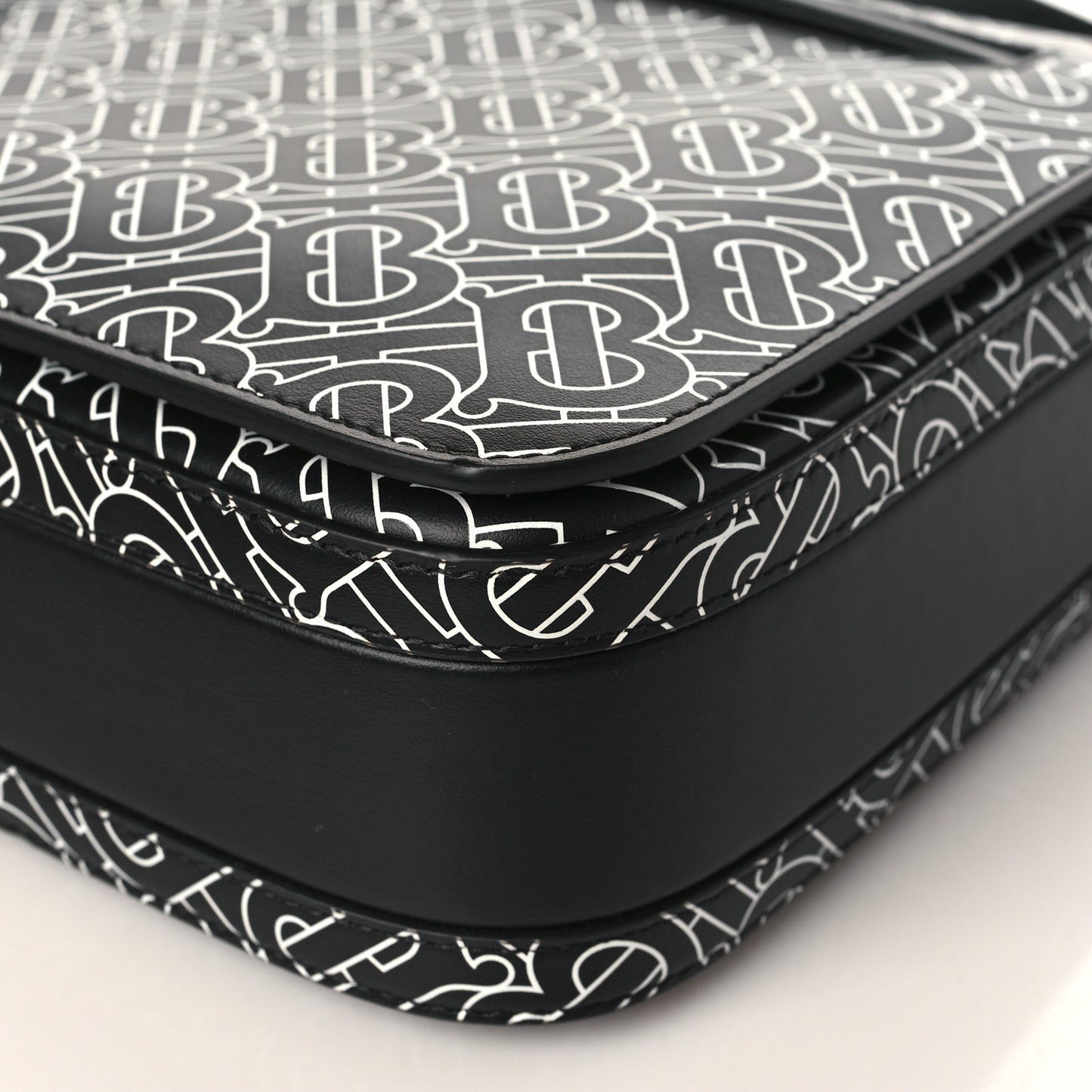 Calfskin Monogram TB Print Messenger Bag Black White