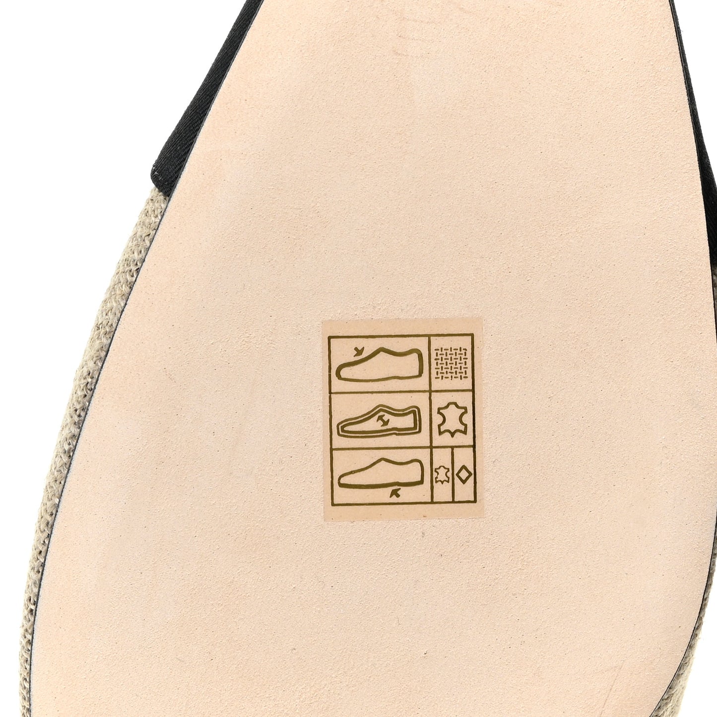 Fabric Grosgrain Cap Toe CC Slingback Flats 40 Light Beige Black