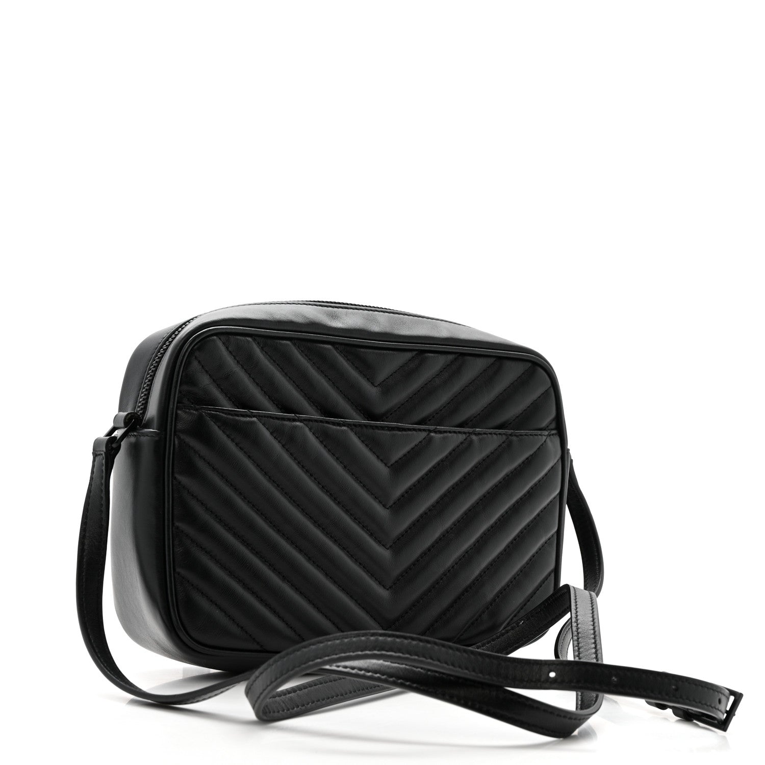 Saint Laurent Calfskin Matelasse Monogram Monochrome Lou Camera Bag Black 3 of 11