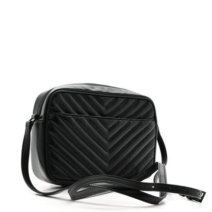 Saint Laurent Calfskin Matelasse Monogram Monochrome Lou Camera Bag Black 3 of 11