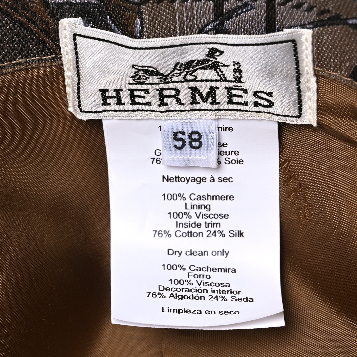 Hermes Cashmere Riley H Droit Cap 58 8 of 9