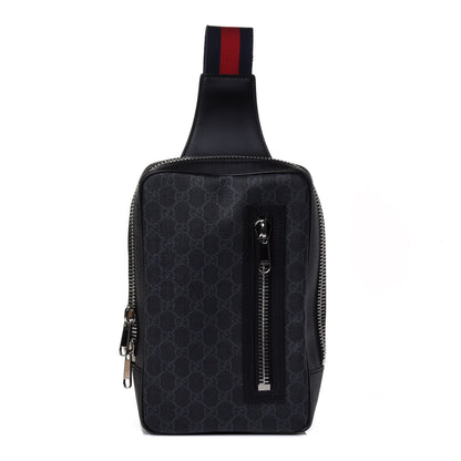 Gucci GG Supreme Monogram Web Belt Bag Black Grey 1 of 4