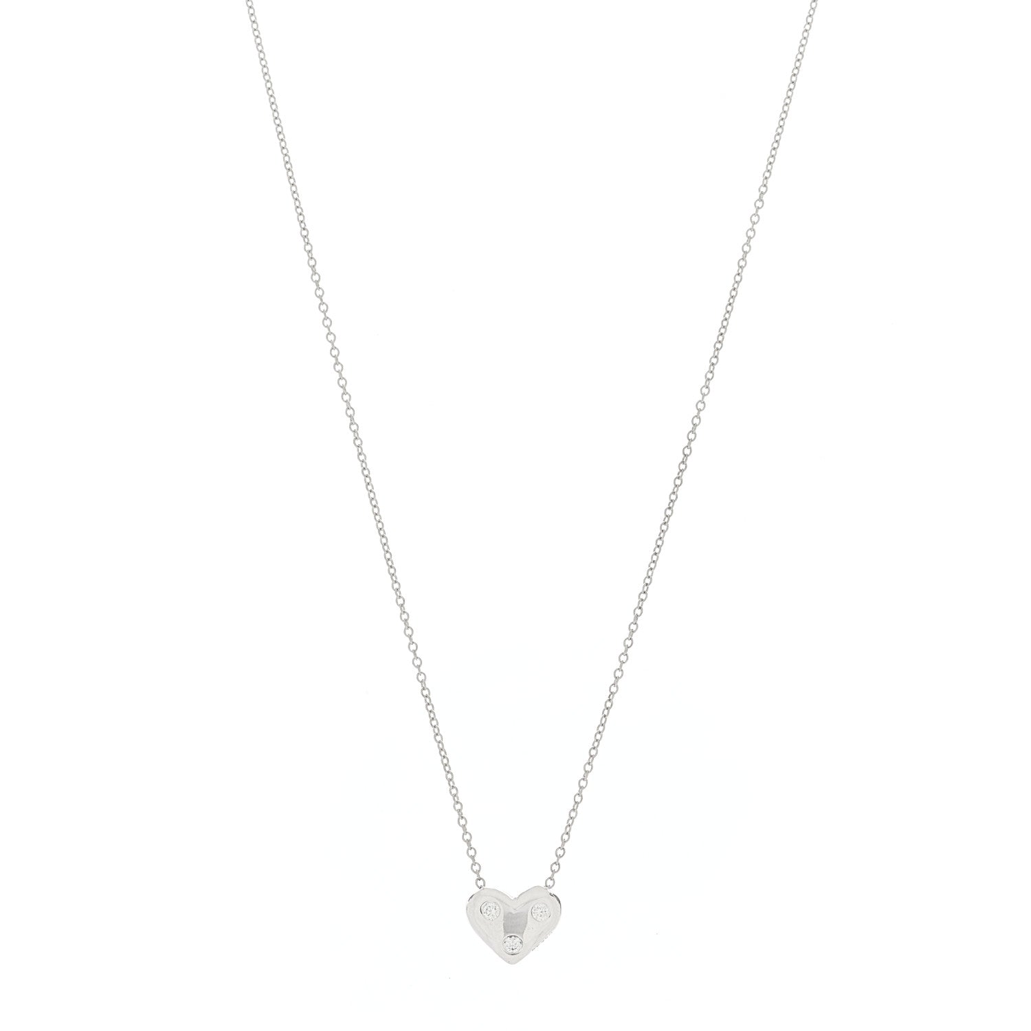 Tiffany Platinum Diamond Etoile Small Heart Pendant Necklace 1 of 6