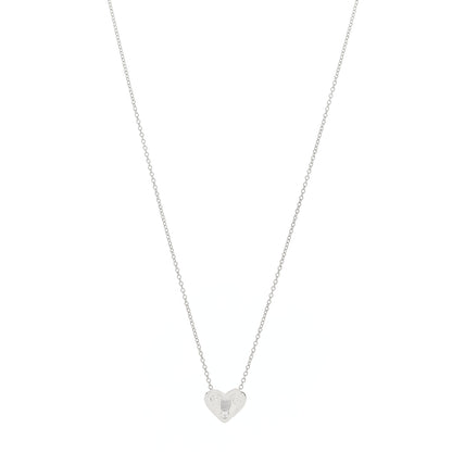 Tiffany Platinum Diamond Etoile Small Heart Pendant Necklace 1 of 6
