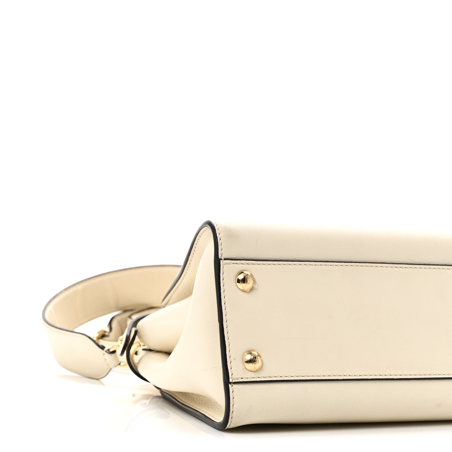 Fendi Vitello Seta Suede FF Mini Peekaboo Iconic Satchel  Uovo Sigaro Marrone 9 of 10