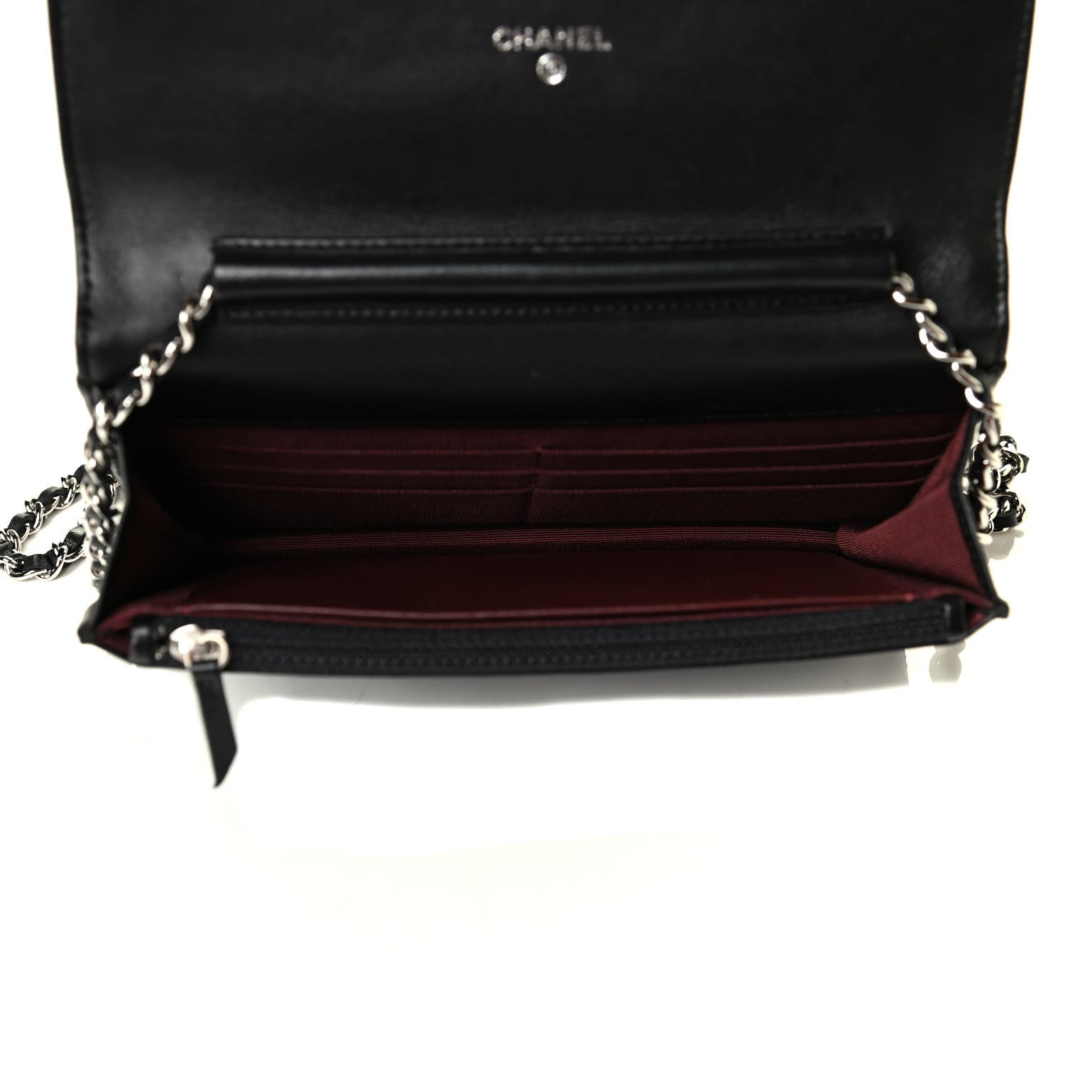 Chanel Lambskin Quilted Wallet On Chain WOC Black 4 of 8