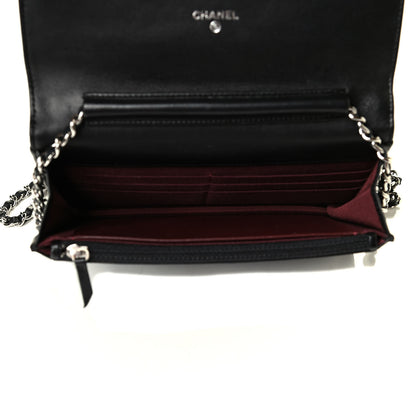 Chanel Lambskin Quilted Wallet On Chain WOC Black 4 of 8