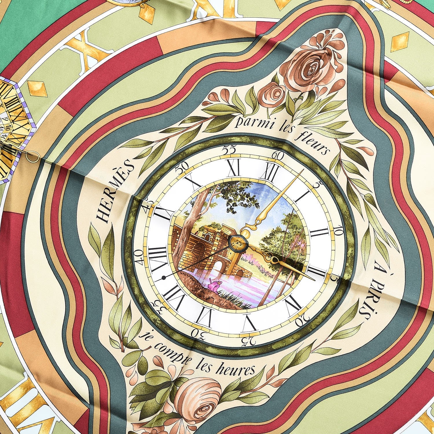 Hermes Silk La Ronde des Heures Scarf 90 3 of 6