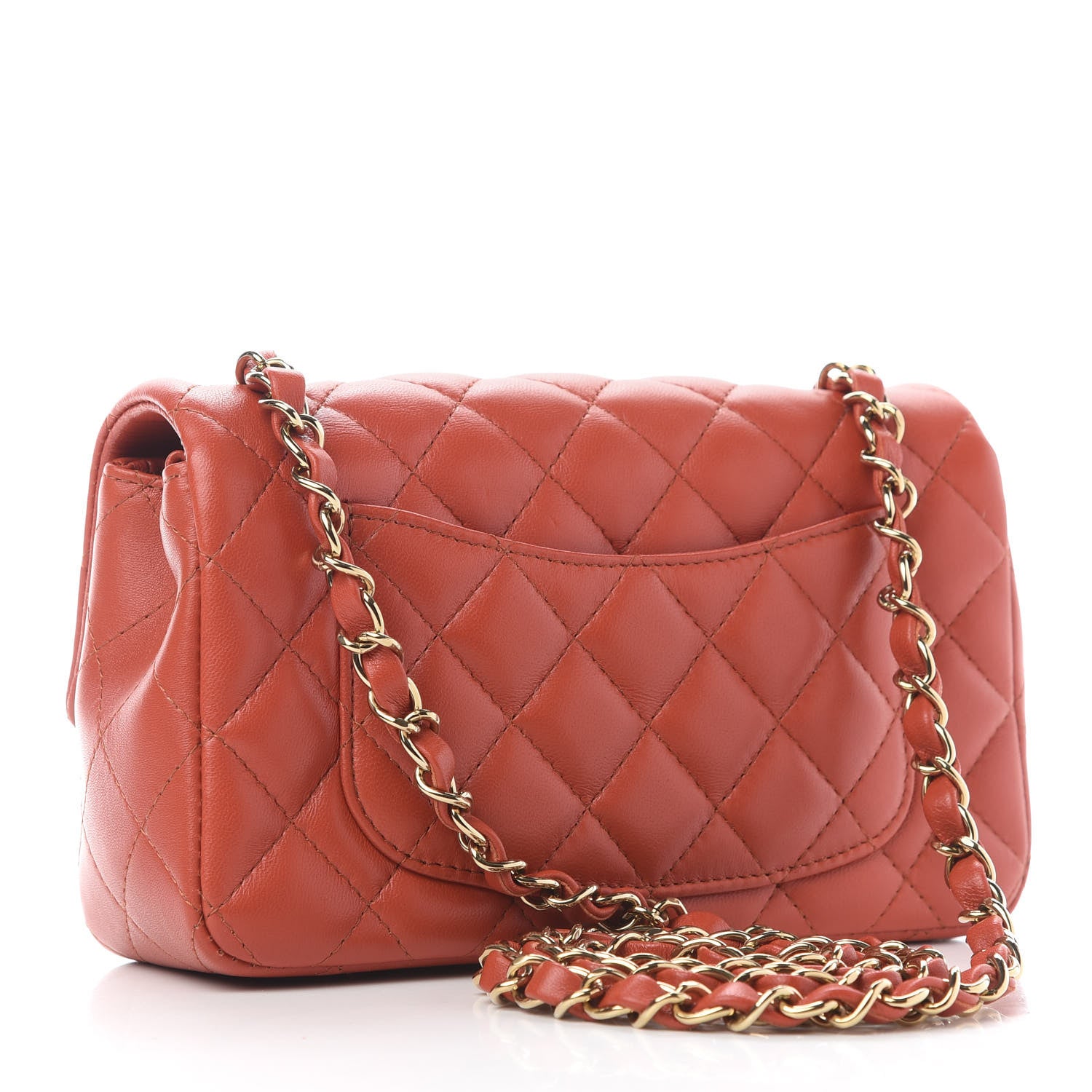 Chanel Lambskin Quilted Mini Rectangular Flap Brown 3 of 9