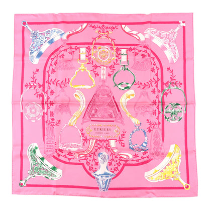 Hermes Silk Etriers Remix Scarf 90 Rose Jaune Vert 1 of 3