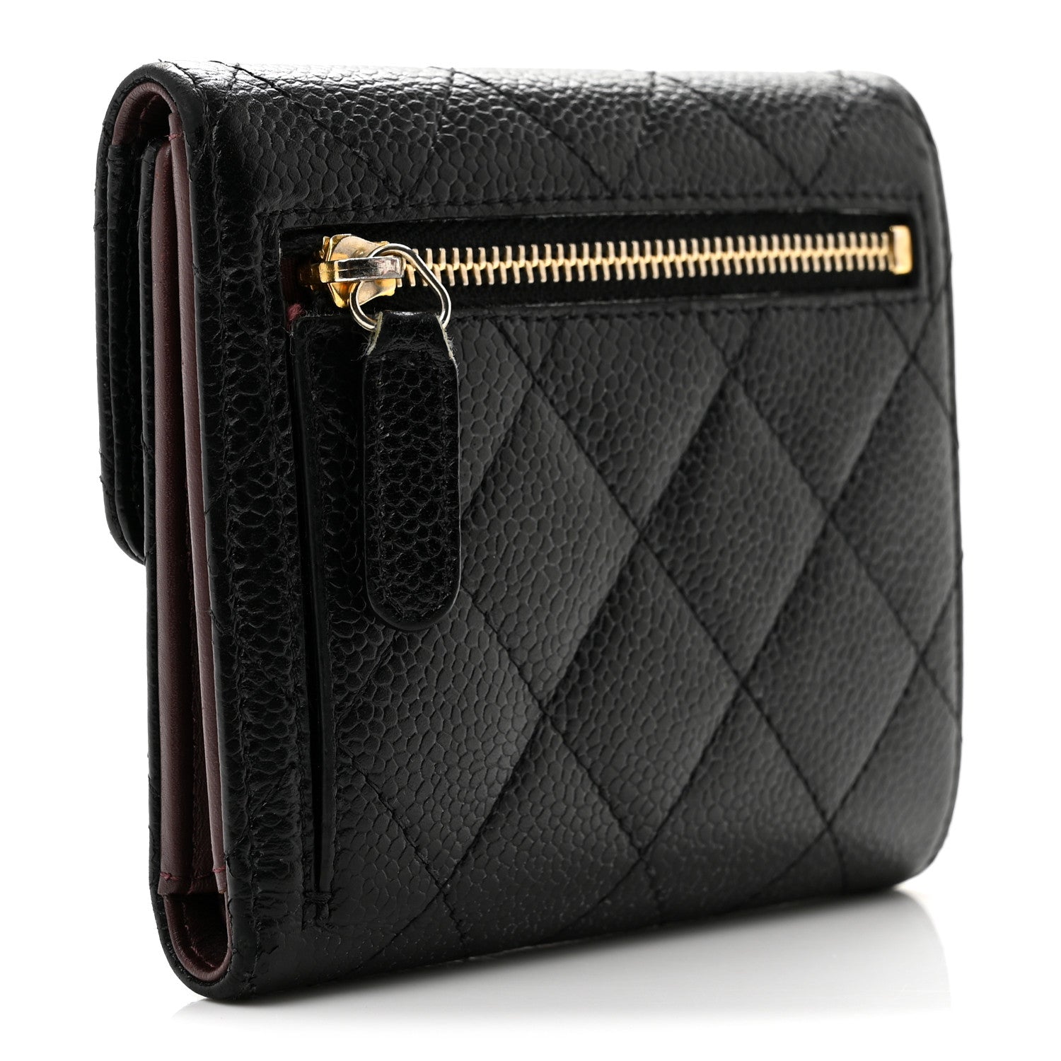 Chanel Caviar Quilted Compact Flap Wallet  Black 3 of 9