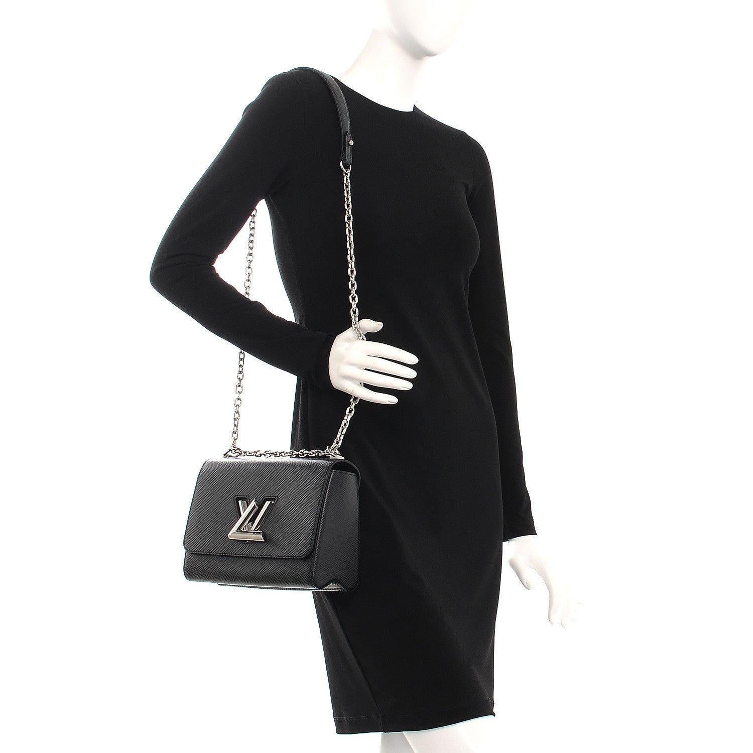 Louis Vuitton Epi Twist Shoulder Bag MM Black 2 of 9