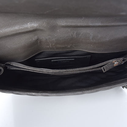 Saint Laurent Sheepskin Matelasse Chevron Monogram Large College Satchel Dark Anthracite 5 of 16