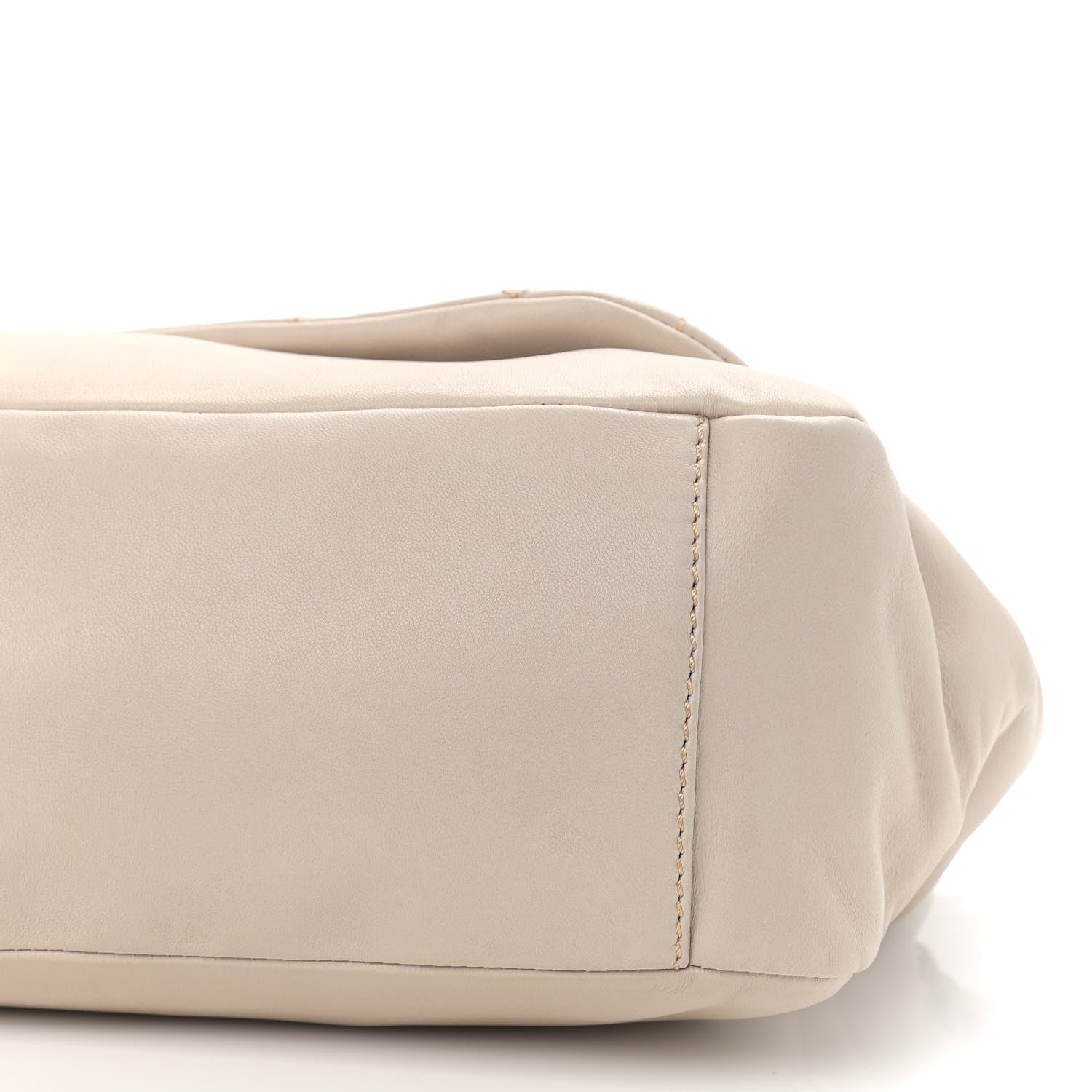 Chanel Lambskin Contrast Stitch Surpique Accordion Flap Beige 10 of 10
