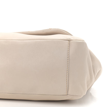 Chanel Lambskin Contrast Stitch Surpique Accordion Flap Beige 10 of 10