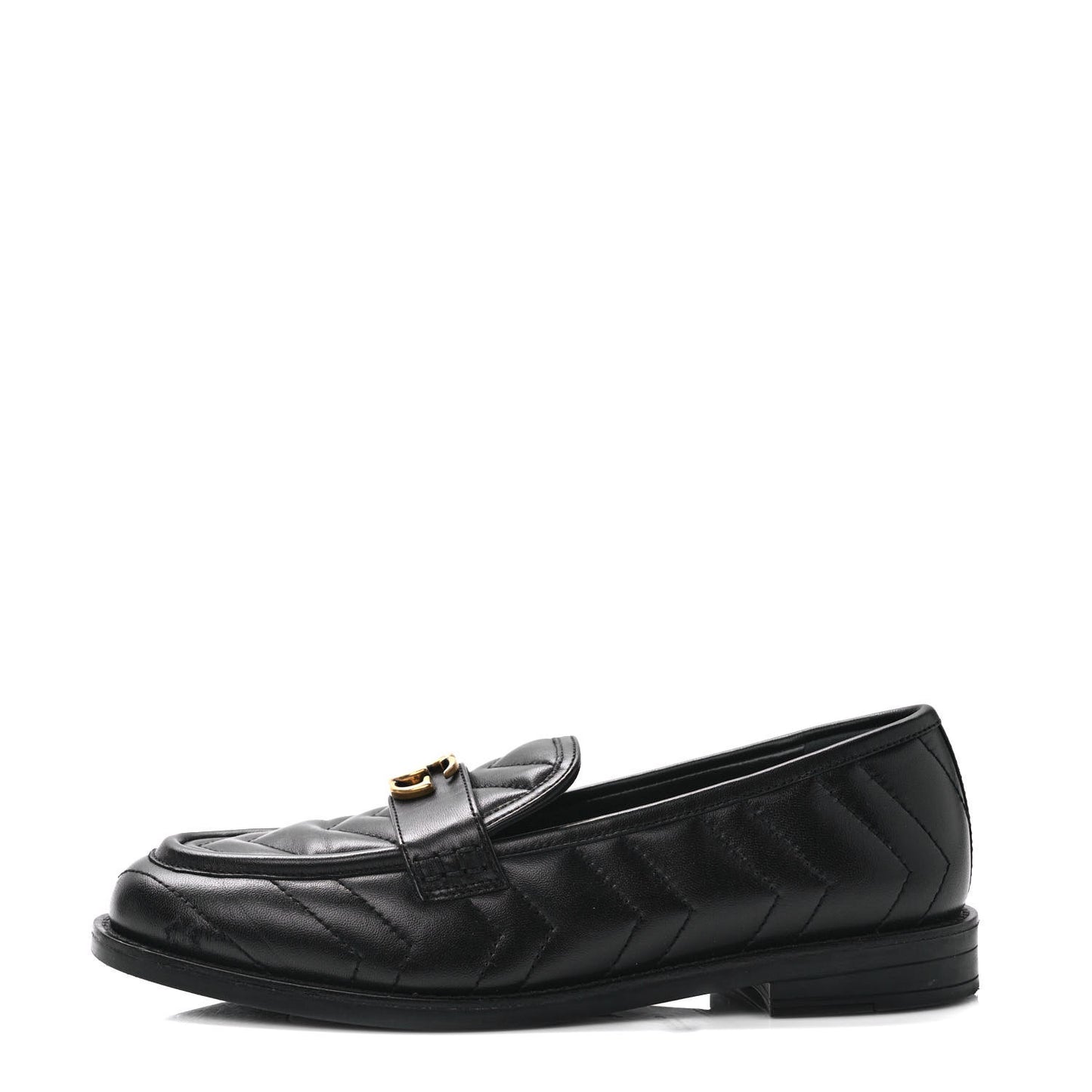 Nappa Matelasse Double G Marmont Loafers 37.5 Black