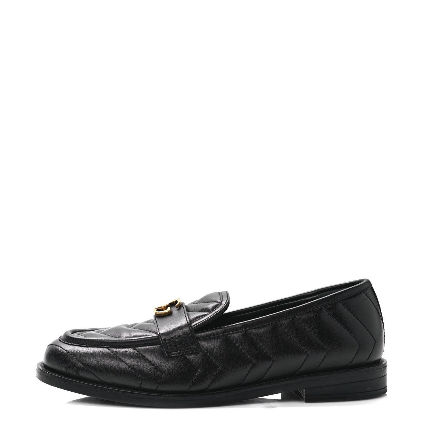 Gucci Nappa Matelasse Double G Marmont Loafers 37.5 Black 1 of 9