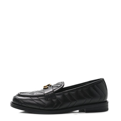 Gucci Nappa Matelasse Double G Marmont Loafers 37.5 Black 1 of 9