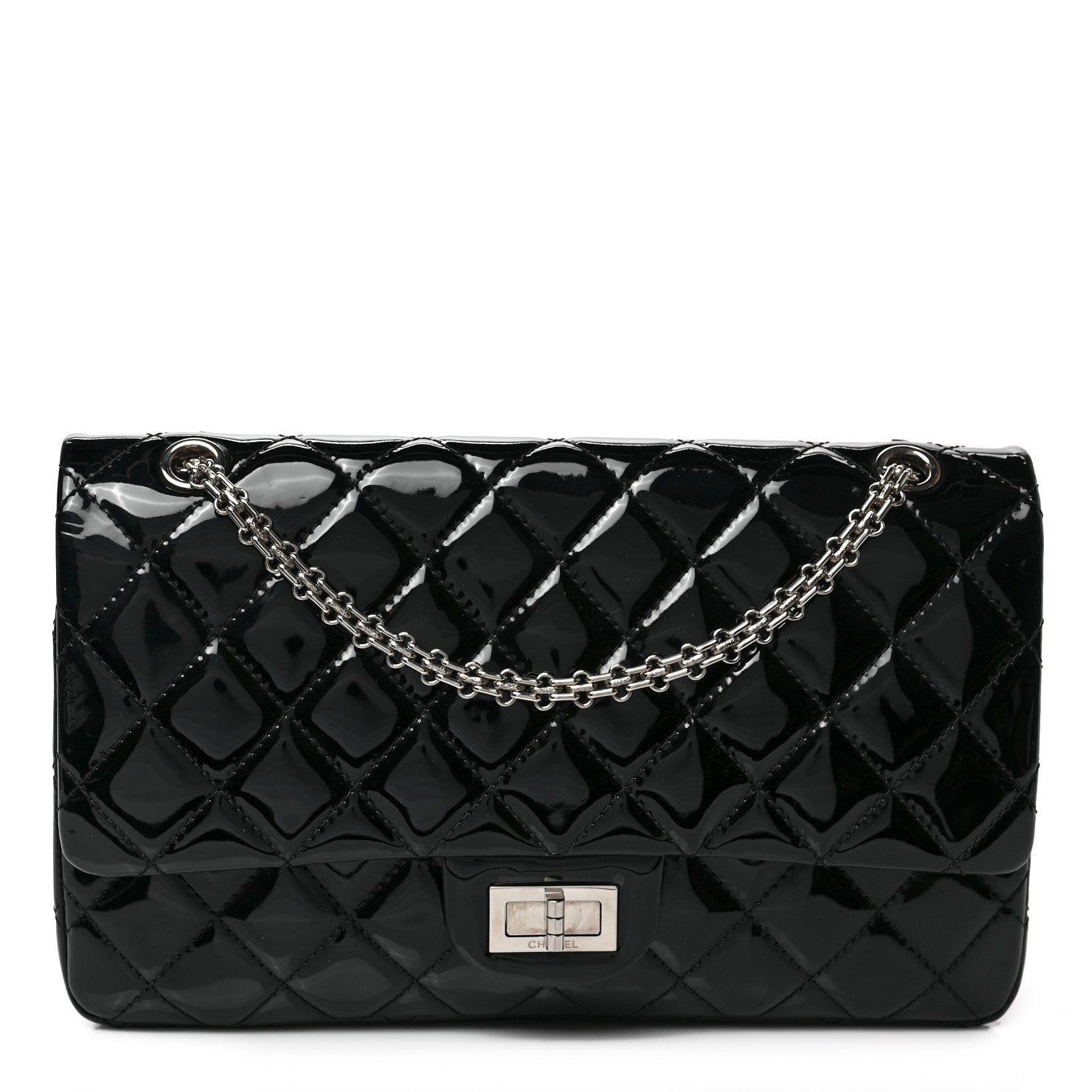 Chanel Patent Quilted 2.55 Reissue 227 Flap Black 1 of 11