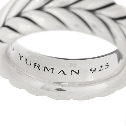 David Yurman Sterling Silver 9mm Chevron Band Ring 58 8.25 6 of 7