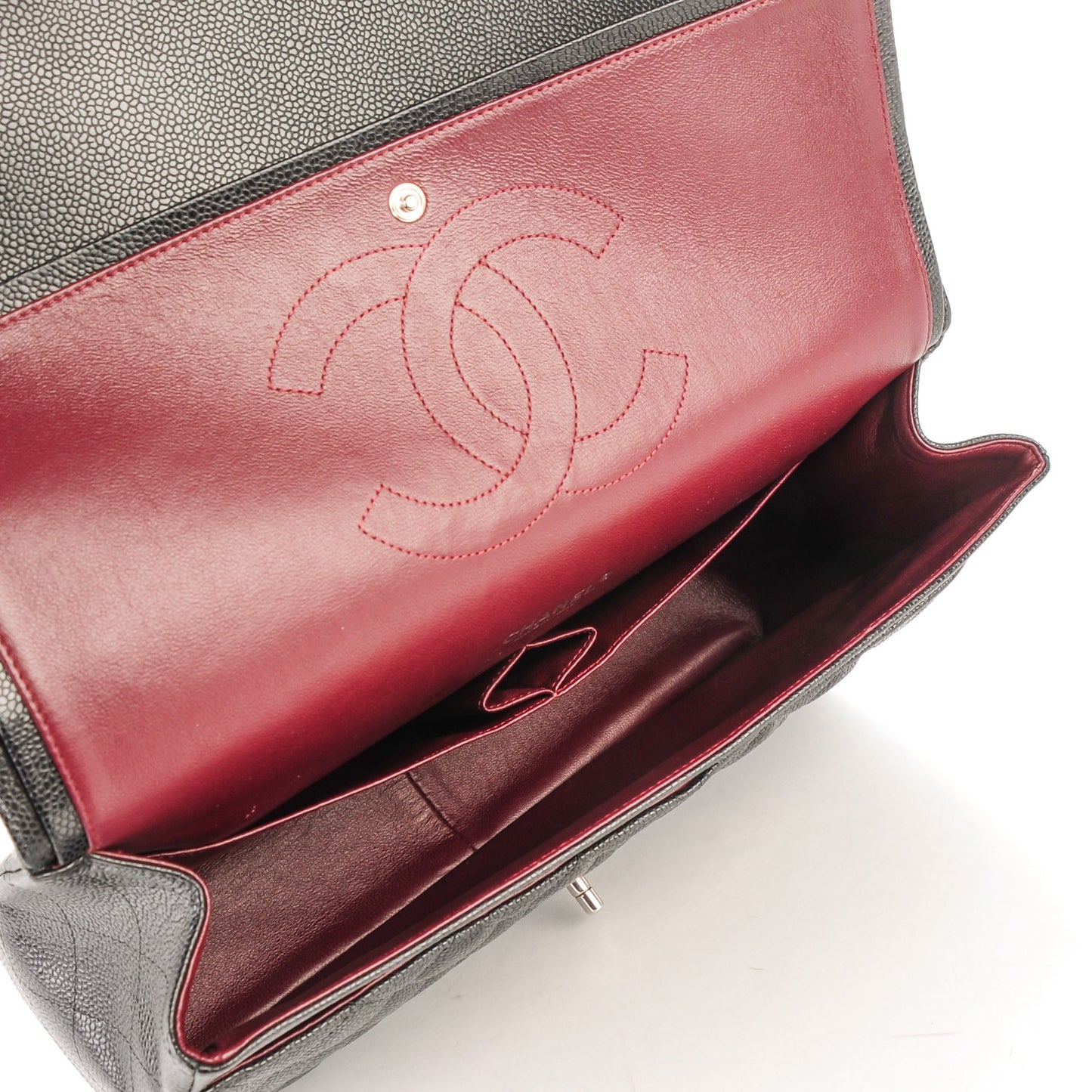 Caviar Quilted Maxi Double Flap Black
