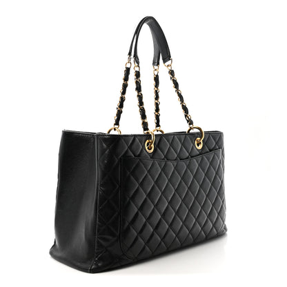 Chanel Caviar Quilted XL Grand Shopping Tote GST Black 3 of 10