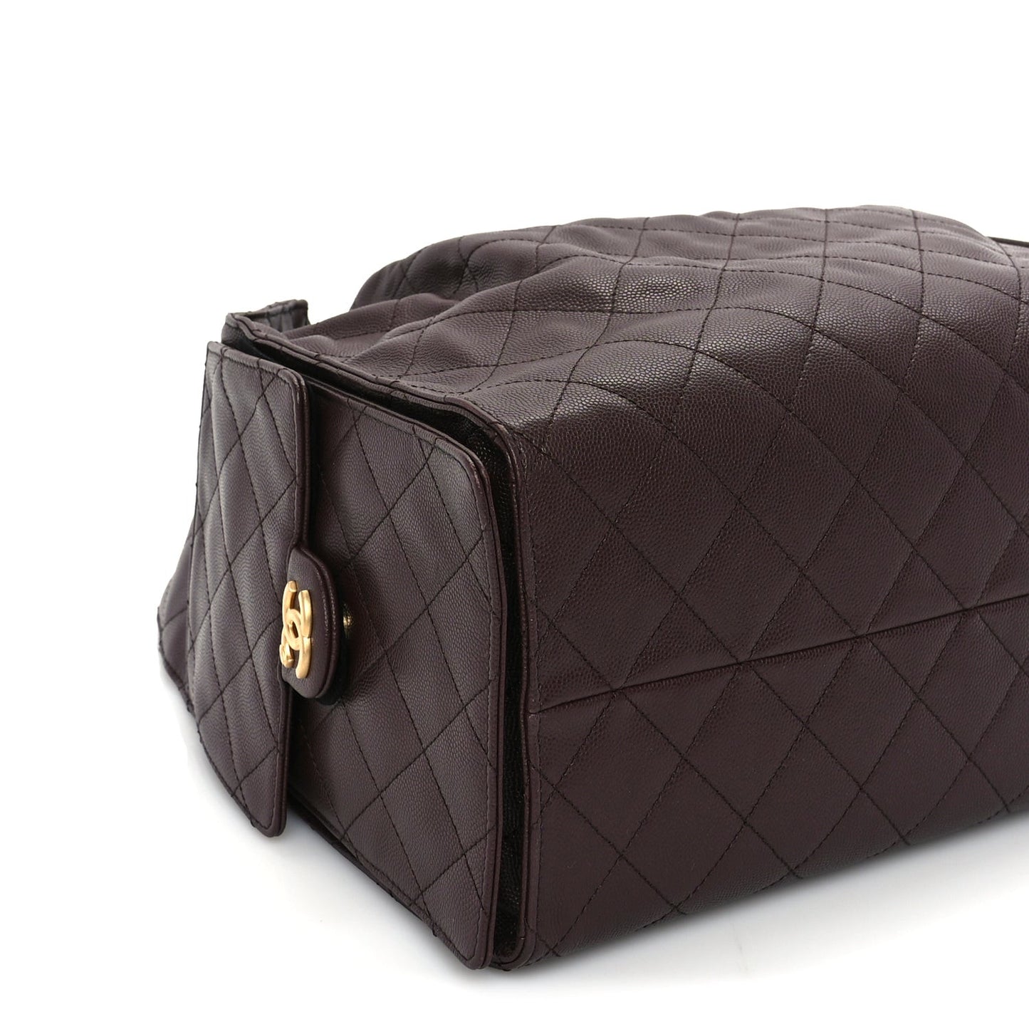 Caviar Quilted Medium  25 Handbag Dark Brown