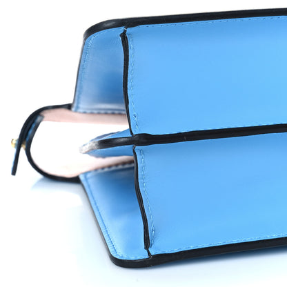 Fendi Vitello King Luxor Shiny Nappa Medium Peekaboo I SEE U East West Satchel Cyber Blue Light Rose 7 of 8
