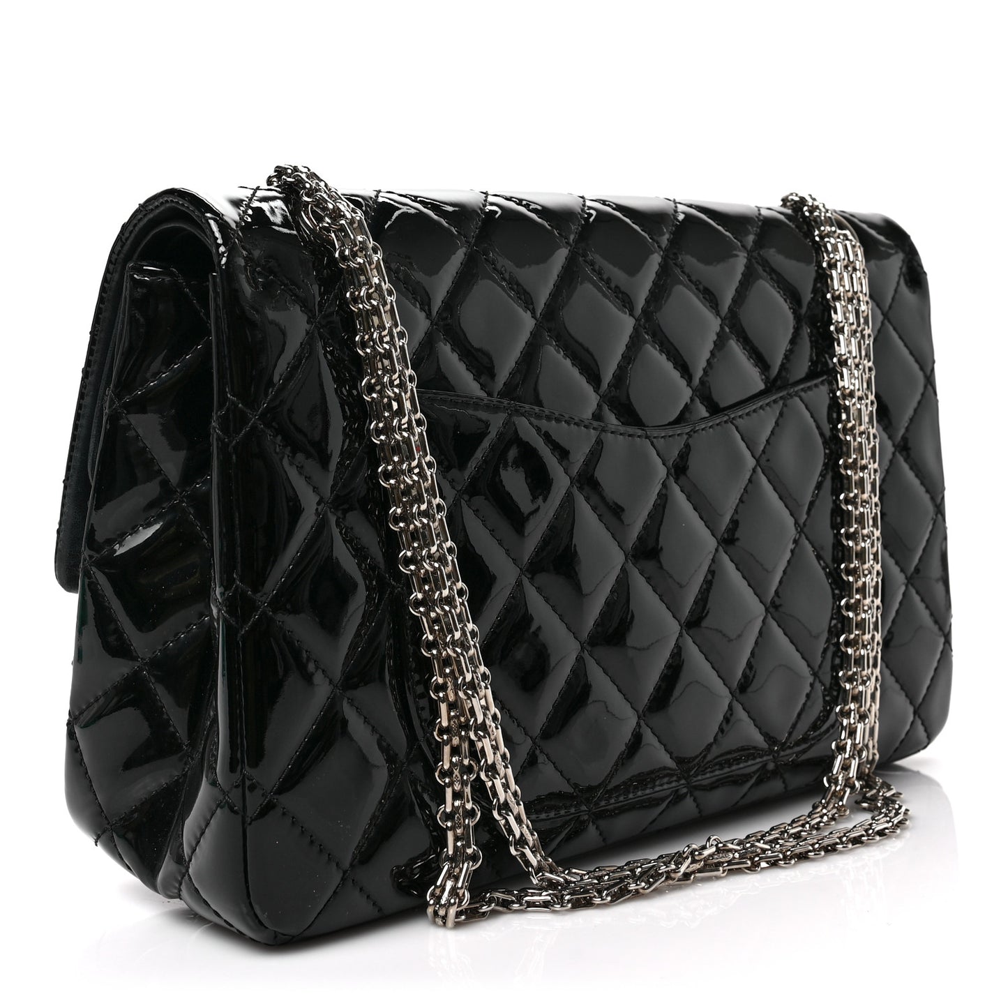 Patent Quilted 2.55 Reissue 227 Flap Black