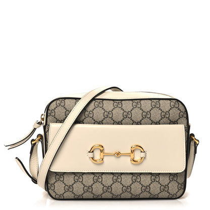 Gucci GG Supreme Monogram Small Horsebit 1955 Shoulder Bag Beige Mystic White 1 of 11