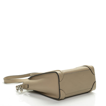 Celine Drummed Calfskin Nano Luggage Dune 4 of 9