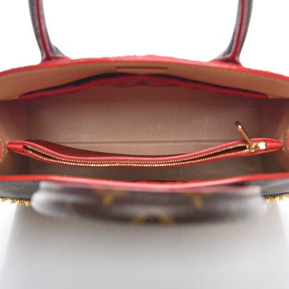 Louis Vuitton Monogram Calf Hair Spikes Iconoclasts Christian Louboutin Tote Red 5 of 9